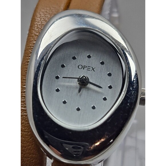 Opex Womens Quartz Wrap Watch Oval Dial New Battery Tan Leather Strap 30M Petite - Picture 4 of 13